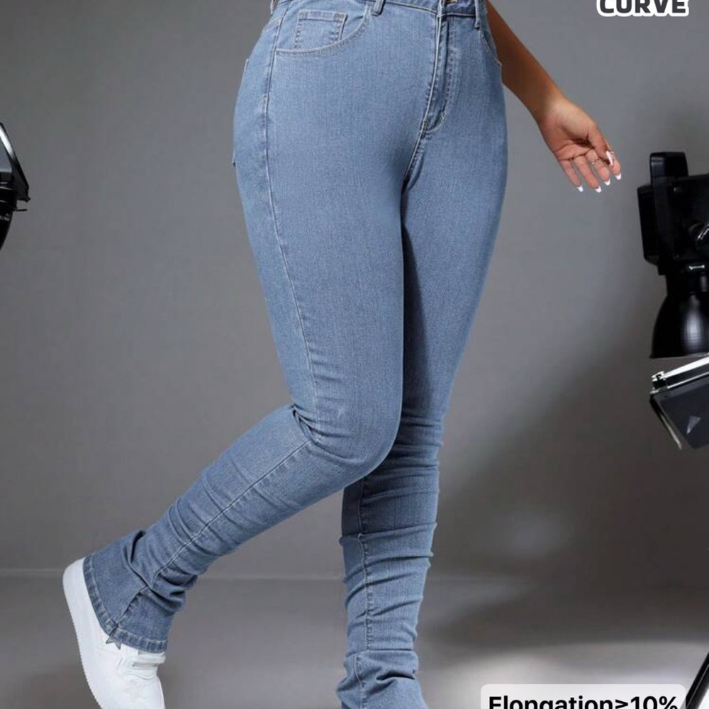 SHEIN ICON Plus Size Simple Daily Matching Skinny Jeans 12(0XL) **VERY LONG